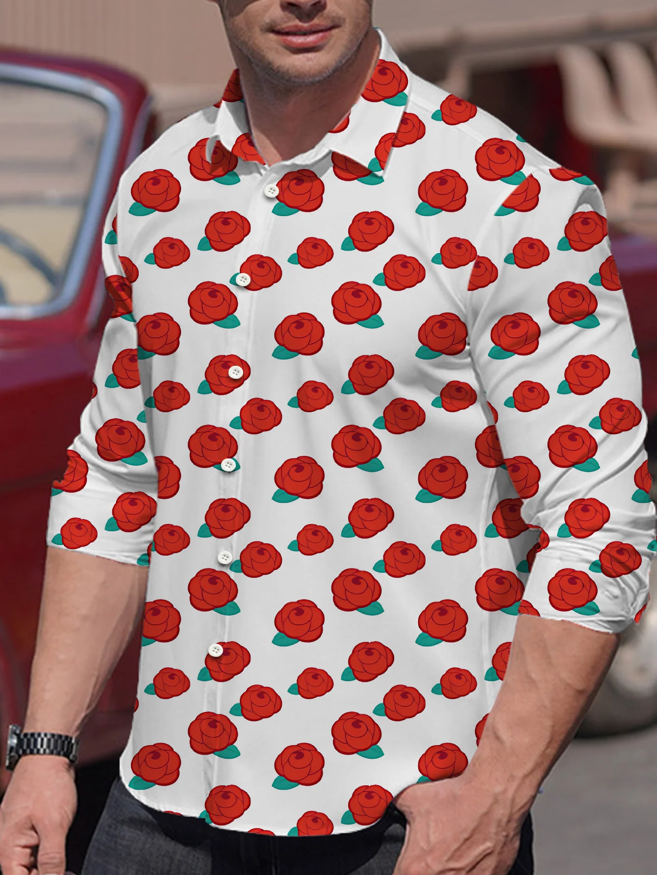 2025 trendy floral pattern casual men's plus size elegant floral print shirt - fashionable button long sleeves
2025 trendy floral pattern casual men's plus size elegant floral print shirt - fashionable button long sleeves