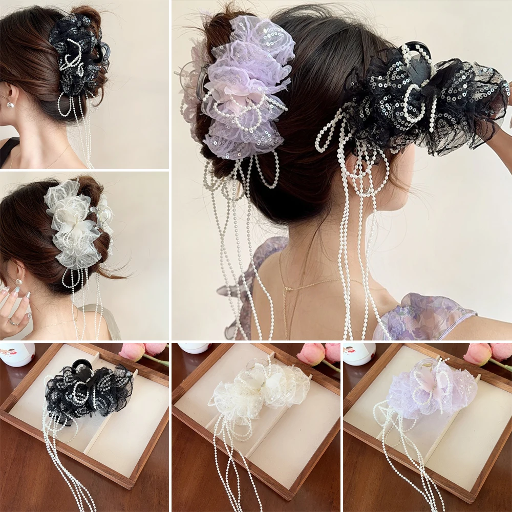 New Butterflies Tassels Hair Clip Flower Pearls Lace Hair Claw Sequins Shark Clip Hair Accessories
New Butterflies Tassels Hair Clip Flower Pearls Lace Hair Claw Sequins Shark Clip Hair Accessories