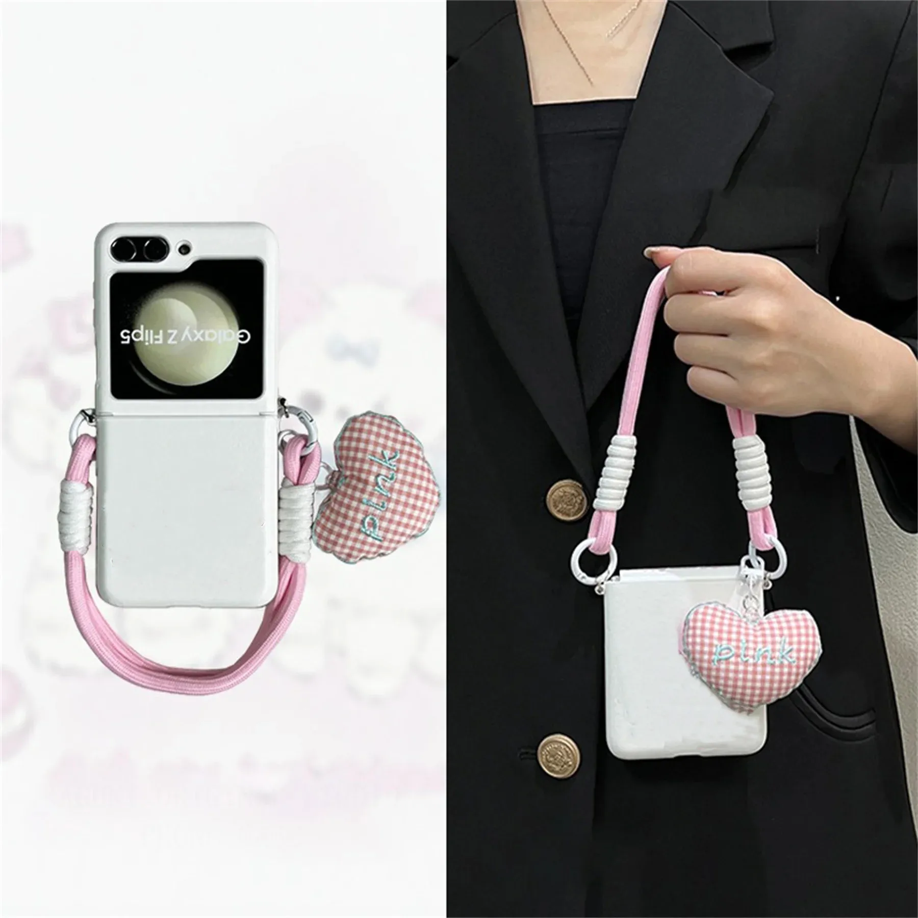 Korean White Lattice Love Heart Hand Strap Phone Case for Motorola Moto Razr 50 Ultra Razr Plus 2024 Shockproof Cover Kawwii
Korean White Lattice Love Heart Hand Strap Phone Case for Motorola Moto Razr 50 Ultra Razr Plus 2024 Shockproof Cover Kawwii