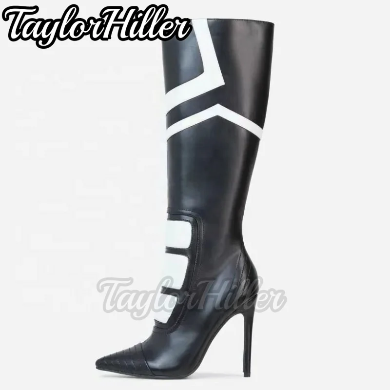Black White Patchwork Boots Pointy Toe Stiletto High Heels Hollow Out Denim Botas Women Luxury Designer Shoes Sports Style 2026
Black White Patchwork Boots Pointy Toe Stiletto High Heels Hollow Out Denim Botas Women Luxury Designer Shoes Sports Style 2026