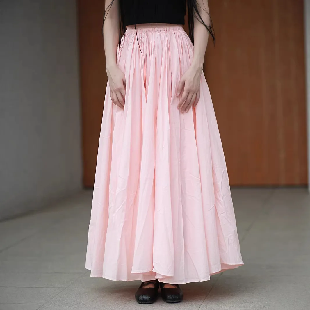 Summer 2026 Cotton Maxi Skirt with Elastic Waist Double Layer Oversized A-Line Retro Style Light Pink Color Skirt
Summer 2026 Cotton Maxi Skirt with Elastic Waist Double Layer Oversized A-Line Retro Style Light Pink Color Skirt