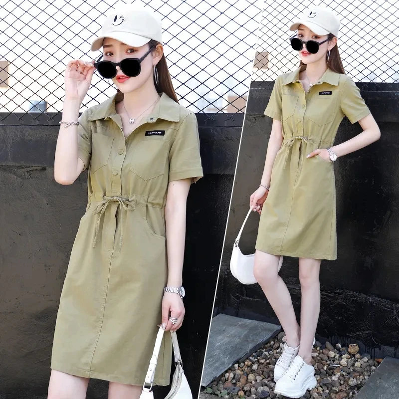 2024 Female Leisure Breathable Cotton Short Sleeved Mid Length Dress Women Summer New Appear Thin Short Sleeved Mid Length Skirt
2024 Female Leisure Breathable Cotton Short Sleeved Mid Length Dress Women Summer New Appear Thin Short Sleeved Mid Length Skirt