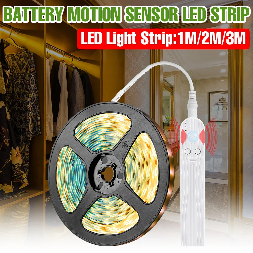 LED Kitchen Strip Lamp Under Cabinet Tape Light PIR Motion Sensor For Bedroom Bedside Stairs Decor Backlight AAA Battery Powered
LED Kitchen Strip Lamp Under Cabinet Tape Light PIR Motion Sensor For Bedroom Bedside Stairs Decor Backlight AAA Battery Powered