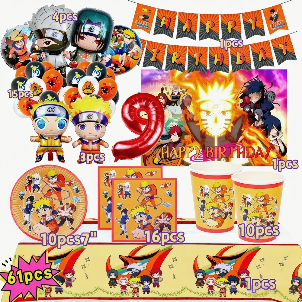  Narutoed Game Birthday Party Decorations 61pcs Tableware Tablecloth Balloons Cup Plate Gift Bag Boys Party Favors Gifts Toys
Narutoed Game Birthday Party Decorations 61pcs Tableware Tablecloth Balloons Cup Plate Gift Bag Boys Party Favors Gifts Toys