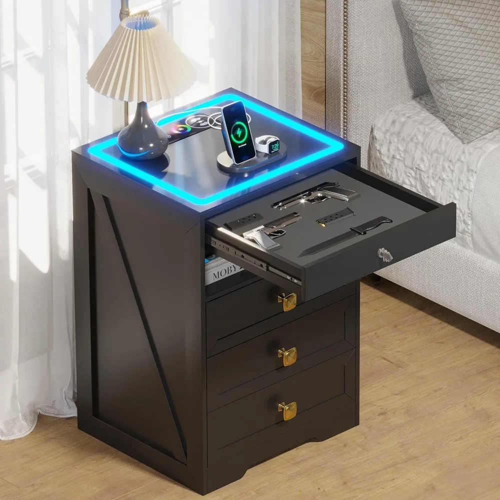 Glass Top Nightstand with Wireless Charging Station, LED Night Stand with Human Sensor Design, End Table, Bedroom Furniture
Glass Top Nightstand with Wireless Charging Station, LED Night Stand with Human Sensor Design, End Table, Bedroom Furniture