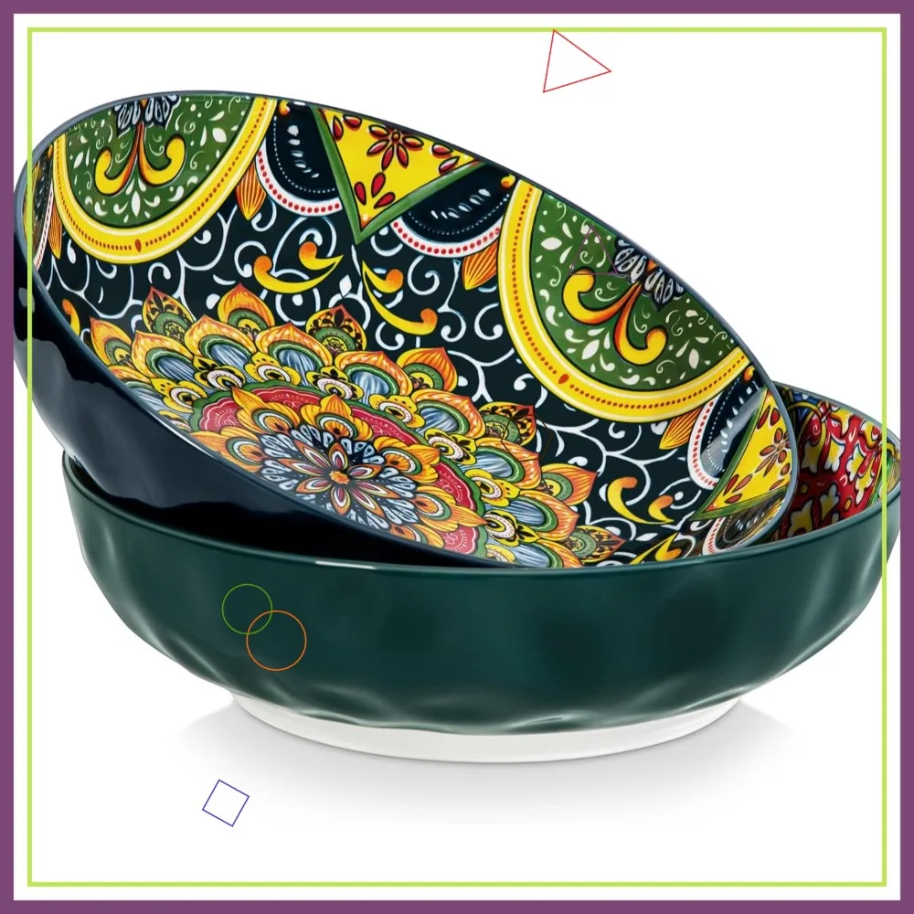 Large Serving Bowls Set of 2, 78 Oz Extra Big Salad Dishes for Party, Fruit, Pasta, Microwave Safe - Green
Large Serving Bowls Set of 2, 78 Oz Extra Big Salad Dishes for Party, Fruit, Pasta, Microwave Safe - Green