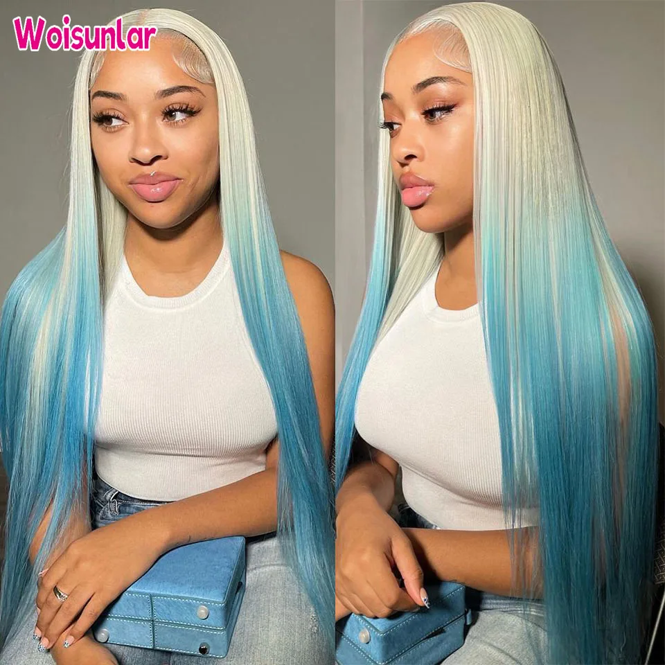 Ombre 613 and Blue Wigs Human Hair For Women Straight Brazilian Transparent lace human hair wigs 100% 13x4 Lace Frontal Wigs
Ombre 613 and Blue Wigs Human Hair For Women Straight Brazilian Transparent lace human hair wigs 100% 13x4 Lace Frontal Wigs