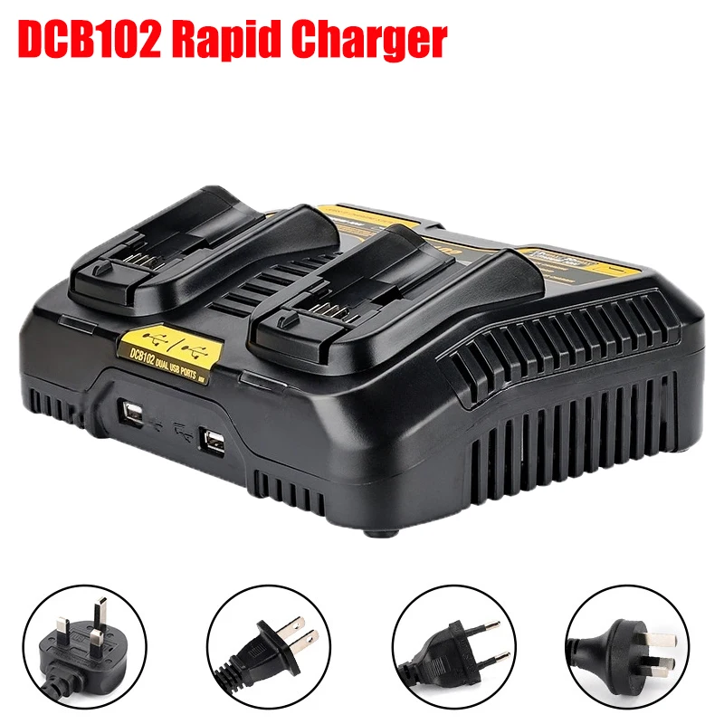 DCB102 Двухпортовое быстрое зарядное устройство, сменное зарядное устройство, зарядное устройство для электроинструмента, совместимое с литиевыми батареями Dewalt 20 В
DCB102 Двухпортовое быстрое зарядное устройство, сменное зарядное устройство, зарядное устройство для электроинструмента, совместимое с литиевыми батареями Dewalt 20 В