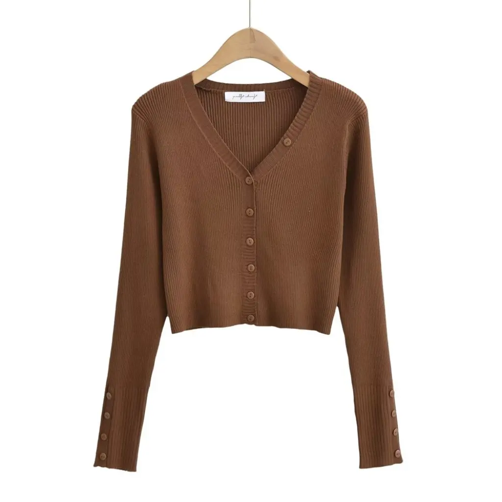 YPFF Women's Trendy Short V-neck Knitted Cardigan Solid Color Stretch Slim-fit Long-Sleeved Top for Autumn New Hot Girl
YPFF Women's Trendy Short V-neck Knitted Cardigan Solid Color Stretch Slim-fit Long-Sleeved Top for Autumn New Hot Girl
