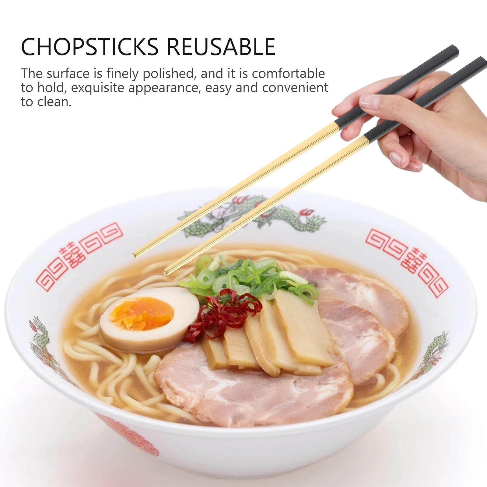 A Pair of 23CM Stainless Steel Plating Chopsticks Ultra Lightweight Square Anti-slip Chopsticks (Black and Golden)
A Pair of 23CM Stainless Steel Plating Chopsticks Ultra Lightweight Square Anti-slip Chopsticks (Black and Golden)