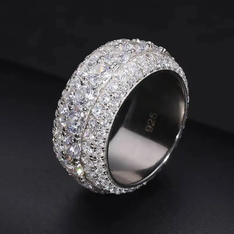 Hip Hop Jewelry 925 Sterling Silver Rhodium Plated Luxury Pave VVS Moissanite Multi Layer Iced Out Wedding Ring for Men's
Hip Hop Jewelry 925 Sterling Silver Rhodium Plated Luxury Pave VVS Moissanite Multi Layer Iced Out Wedding Ring for Men's