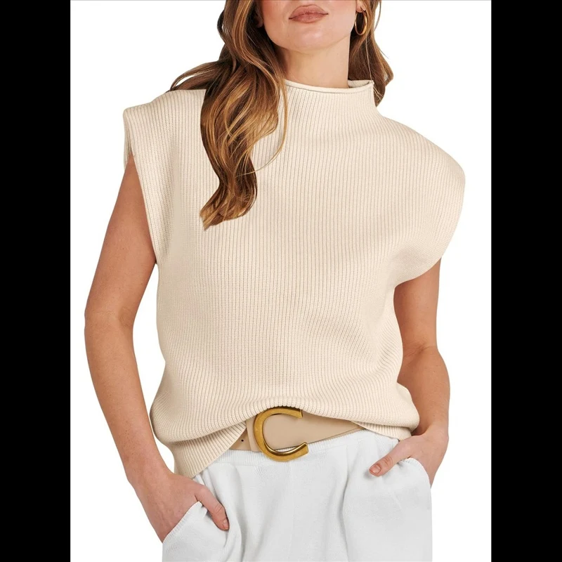 Women Sweater Vest Spring Mock Neck Sleeveless Casual Daily Commute Knit Pullover Ladies Tops
Women Sweater Vest Spring Mock Neck Sleeveless Casual Daily Commute Knit Pullover Ladies Tops