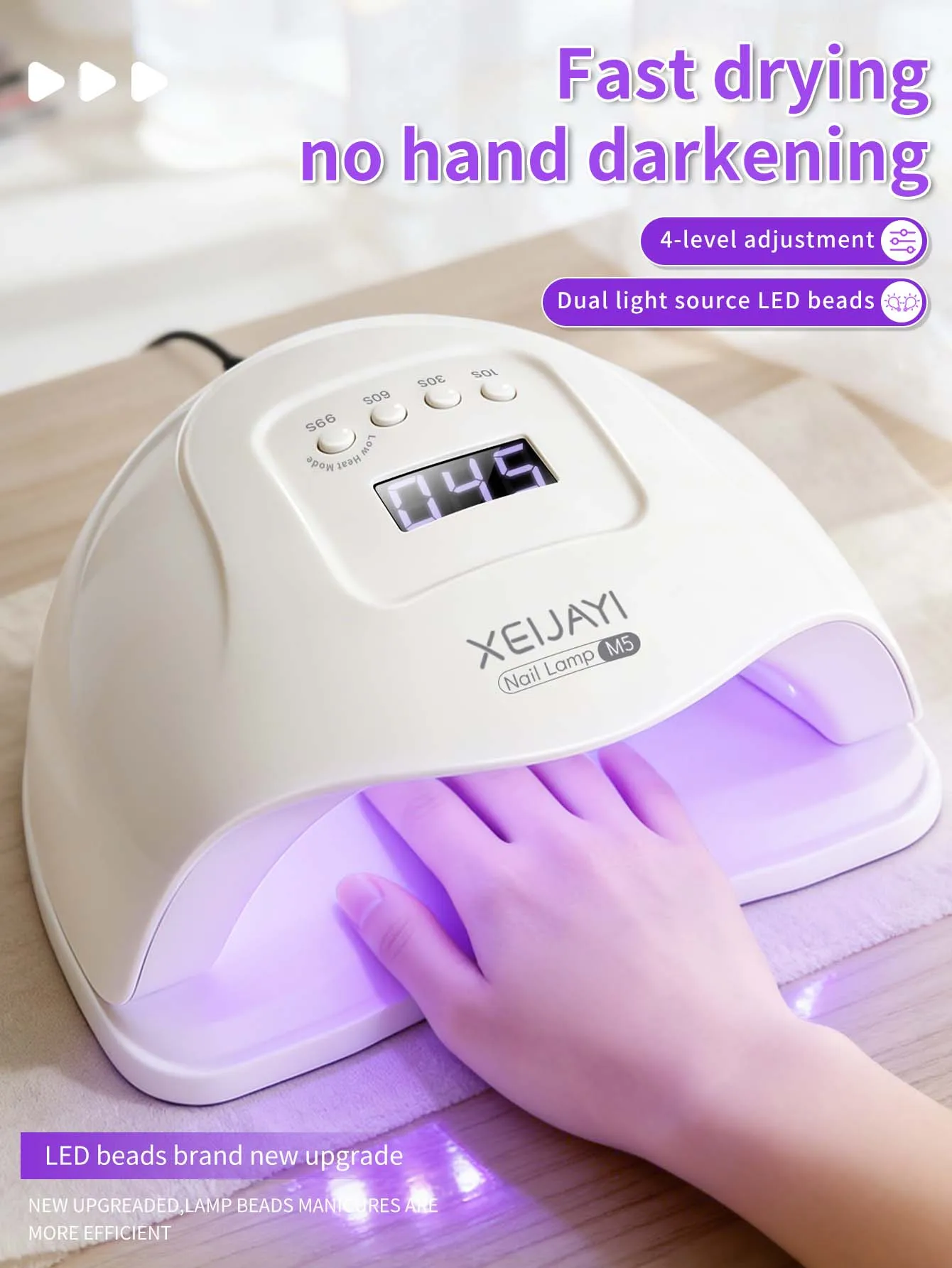 1pc White UV LED Nail Lamp 24 Lamp Beads Professional Nail Dryer Gel Polish Light, UV Nail Light With 4 Timer Setting LED Dryer
1pc White UV LED Nail Lamp 24 Lamp Beads Professional Nail Dryer Gel Polish Light, UV Nail Light With 4 Timer Setting LED Dryer