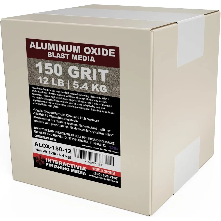 #150 Aluminum Oxide - 12 LBS - Fine Premium Long-Lasting Sand Blasting Media High Abrasive Force Sand Blaster Sand for Metal Gl
#150 Aluminum Oxide - 12 LBS - Fine Premium Long-Lasting Sand Blasting Media High Abrasive Force Sand Blaster Sand for Metal Gl