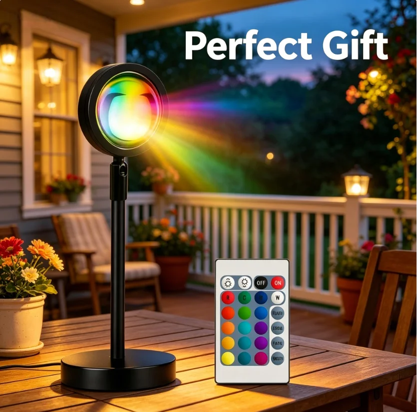 Sunset Projection Lamp Remote Control RGB Color Changing LED Night Light USB Romantic Visual Mood Lighting for Home Decor
Sunset Projection Lamp Remote Control RGB Color Changing LED Night Light USB Romantic Visual Mood Lighting for Home Decor