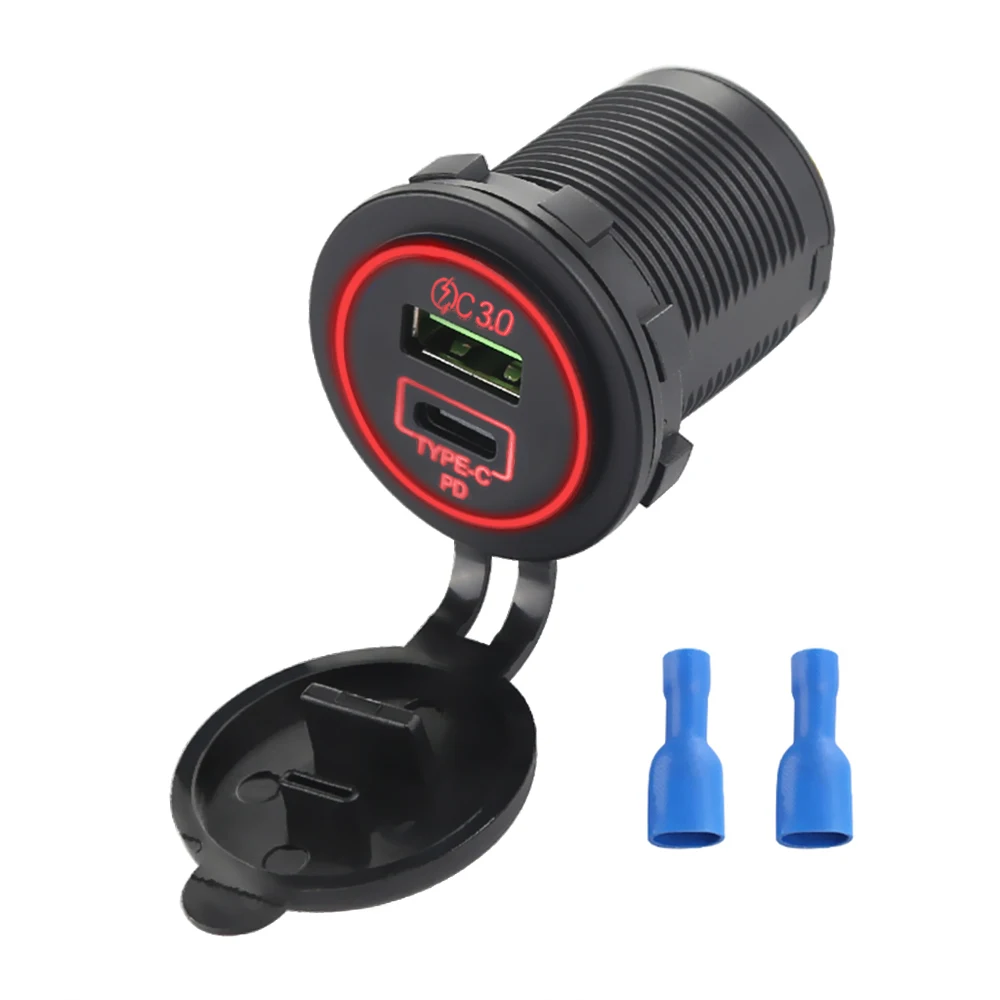 3.0 USB+TYPE-C Dual USB Car Charger Socket Quick Charger 12V/24V Waterproof Power Outlet Adapter Light Touch Switch Accessories
3.0 USB+TYPE-C Dual USB Car Charger Socket Quick Charger 12V/24V Waterproof Power Outlet Adapter Light Touch Switch Accessories