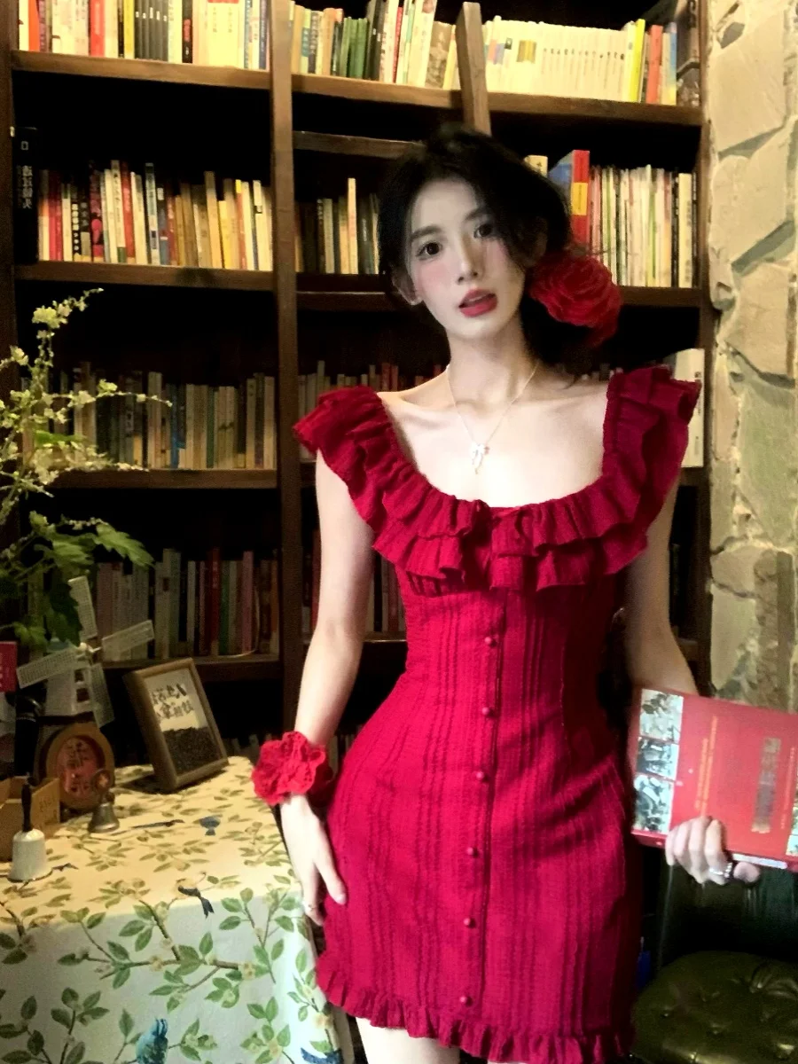 Red Summer Night Rose Short Dress Yikett Lightweight Strapless Gown for Women Ins Style Fairy Skirt Casual Wear
Red Summer Night Rose Short Dress Yikett Lightweight Strapless Gown for Women Ins Style Fairy Skirt Casual Wear