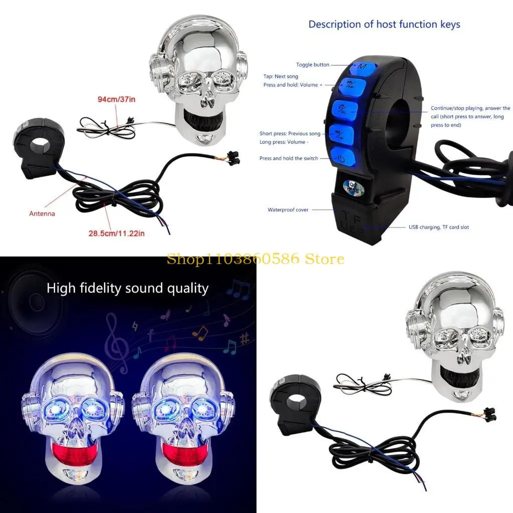 242A Motorcycle Skull Speaker Subwoofer MP3 Player Motorbike Stereo System Support TF/FM Radio Phone Call Amplifier Speaker
242A Motorcycle Skull Speaker Subwoofer MP3 Player Motorbike Stereo System Support TF/FM Radio Phone Call Amplifier Speaker