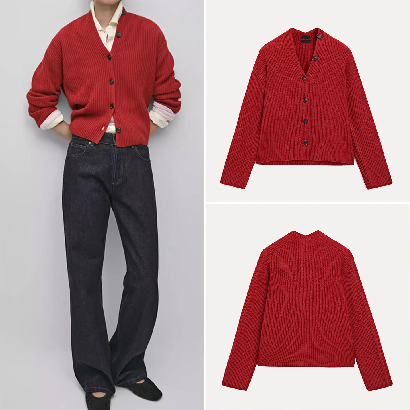 Faionable Soft Knitted V-Ne Sweater for Women Winter 2025 Casual Sle Long Sve Versatile Comfortable Red Knitwear
Faionable Soft Knitted V-Ne Sweater for Women Winter 2025 Casual Sle Long Sve Versatile Comfortable Red Knitwear