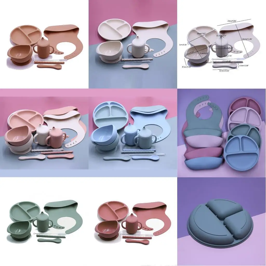 Набор силиконовых тарелок для малышей, самопитающаяся противоскользящая тарелка на присоске, детская посуда, силиконовая посуда
Набор силиконовых тарелок для малышей, самопитающаяся противоскользящая тарелка на присоске, детская посуда, силиконовая посуда