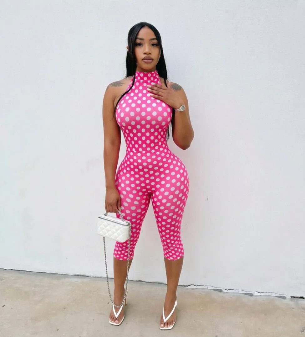 Cu4eve Polka Dot Set Sexy Jumpsuits for Women Bodycon Sleeveless Backless Halter Shorts Romper Club One Piece Outfits Party
Cu4eve Polka Dot Set Sexy Jumpsuits for Women Bodycon Sleeveless Backless Halter Shorts Romper Club One Piece Outfits Party