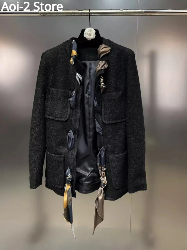 2024 Spring Commuter Woolen Coat Women Harajuku Style Round Neck Long-Sleeve Contrast Ribbon Decorative Multi-Pocket Suit Jacket
2024 Spring Commuter Woolen Coat Women Harajuku Style Round Neck Long-Sleeve Contrast Ribbon Decorative Multi-Pocket Suit Jacket