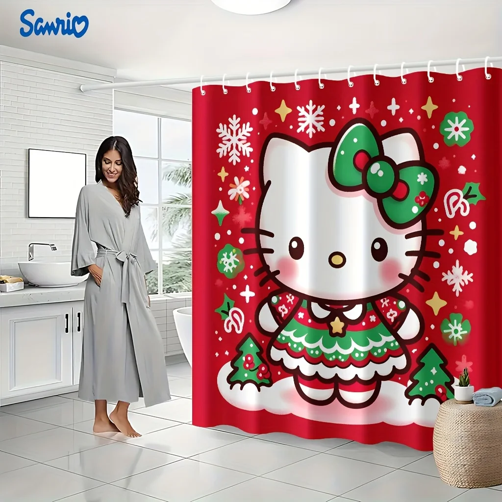 Sanrio 1pc Hello Kitty Pattern Shower Curtain with 12 Hooks Bathroom Decor, Durable Polyester Fabric, Suitable for Home/Hotel/
Sanrio 1pc Hello Kitty Pattern Shower Curtain with 12 Hooks Bathroom Decor, Durable Polyester Fabric, Suitable for Home/Hotel/