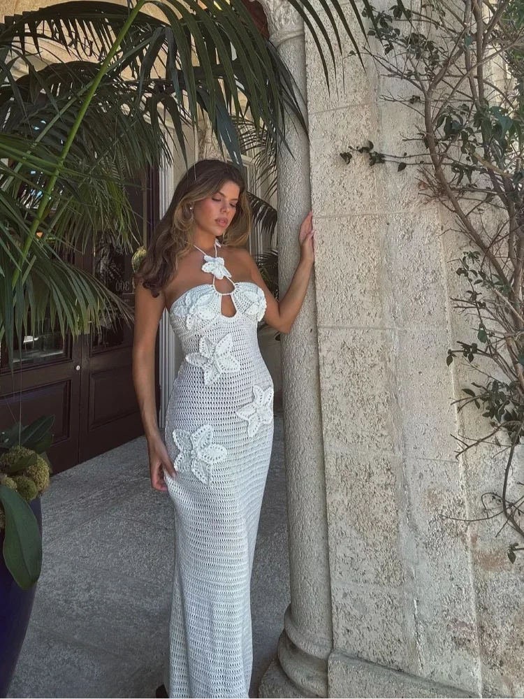 Elegant Solid 3d Flowercrochet Hook Halter Dress Women Sexy Hollow Out Backless Sleeveless Slim Dresses 2024 New Lady Beach Robe
Elegant Solid 3d Flowercrochet Hook Halter Dress Women Sexy Hollow Out Backless Sleeveless Slim Dresses 2024 New Lady Beach Robe