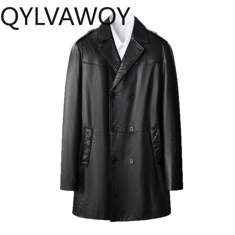 QYLVAWOY Cowhide Leather Jacket Men High-end Real Leather Trench Coat 2025 Autumn Winter Jackets Lapel Mens Jacket Stylish 가죽점퍼
QYLVAWOY Cowhide Leather Jacket Men High-end Real Leather Trench Coat 2025 Autumn Winter Jackets Lapel Mens Jacket Stylish 가죽점퍼