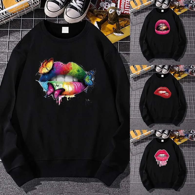 Mouth Print Hooded Sweatshirt Fashion Men Women Long Sleeve Hoodies Long Sleeve Tops Loose Streetwear All-match Pullover Clothes
Mouth Print Hooded Sweatshirt Fashion Men Women Long Sleeve Hoodies Long Sleeve Tops Loose Streetwear All-match Pullover Clothes
