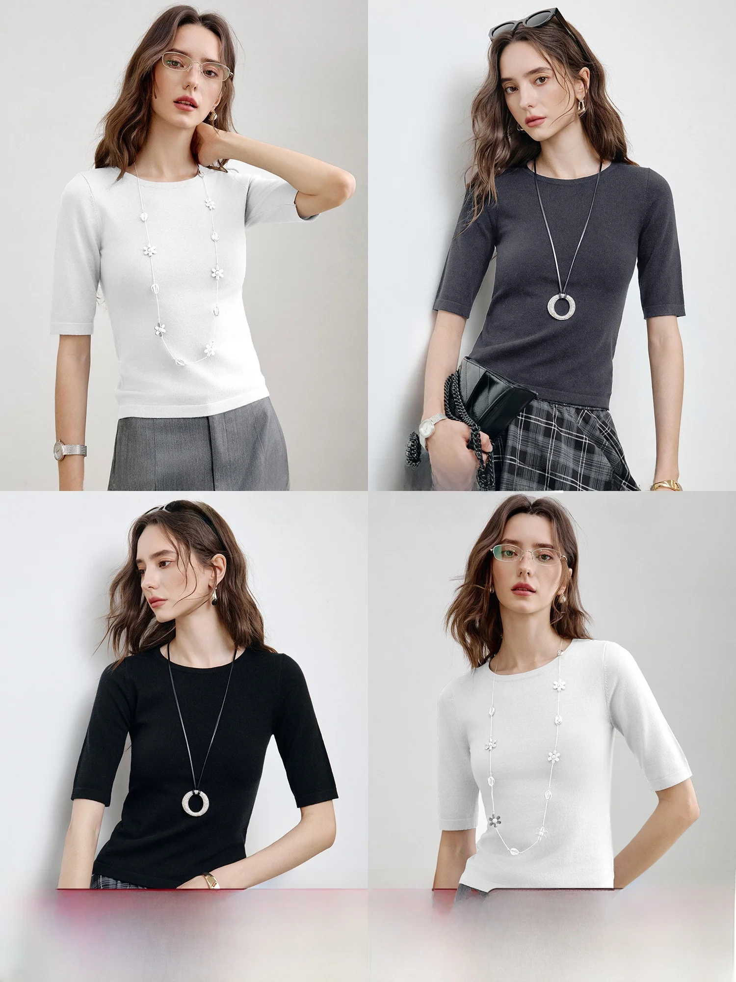 NAGUAGU Базовый гардероб Camere Silk Wool Slim Fit Эластичный круглый трикотаж Ne Женский простой ор Sve Топ Повседневный Sle
NAGUAGU Базовый гардероб Camere Silk Wool Slim Fit Эластичный круглый трикотаж Ne Женский простой ор Sve Топ Повседневный Sle