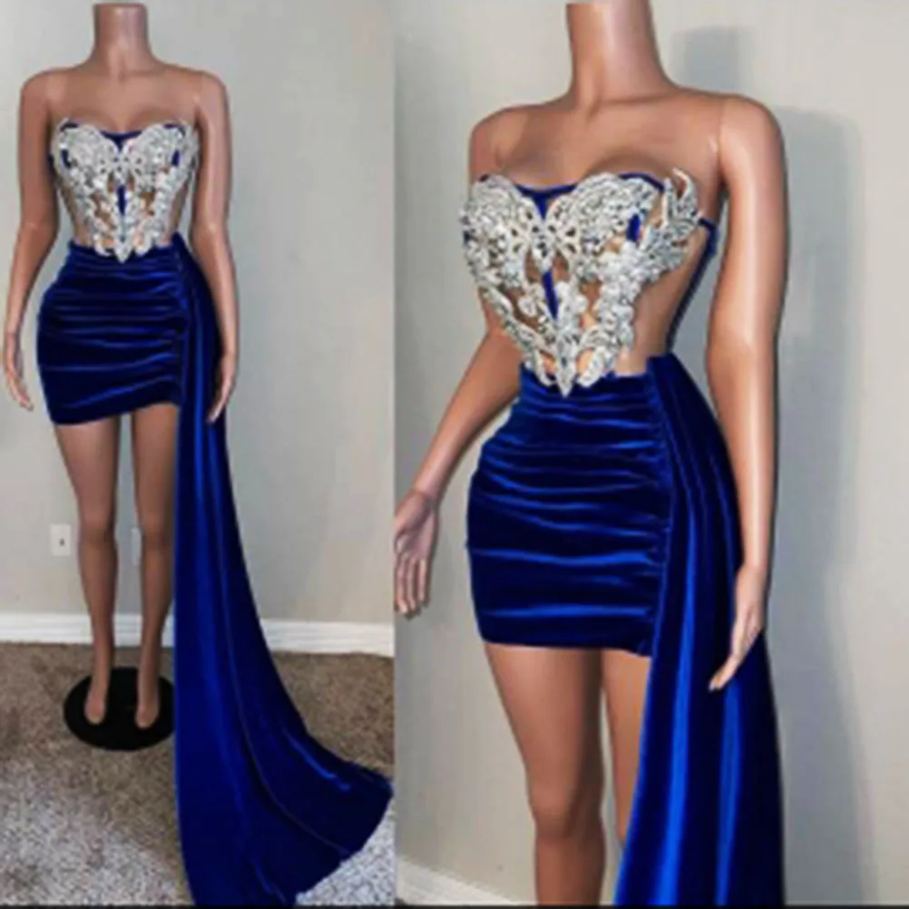 182 Fashion New In Sexy Royal Blue Girl Mini/Short Velvet Formal Evening Dress/Bridal Wedding Party Prom Gowns Free Shipping
182 Fashion New In Sexy Royal Blue Girl Mini/Short Velvet Formal Evening Dress/Bridal Wedding Party Prom Gowns Free Shipping