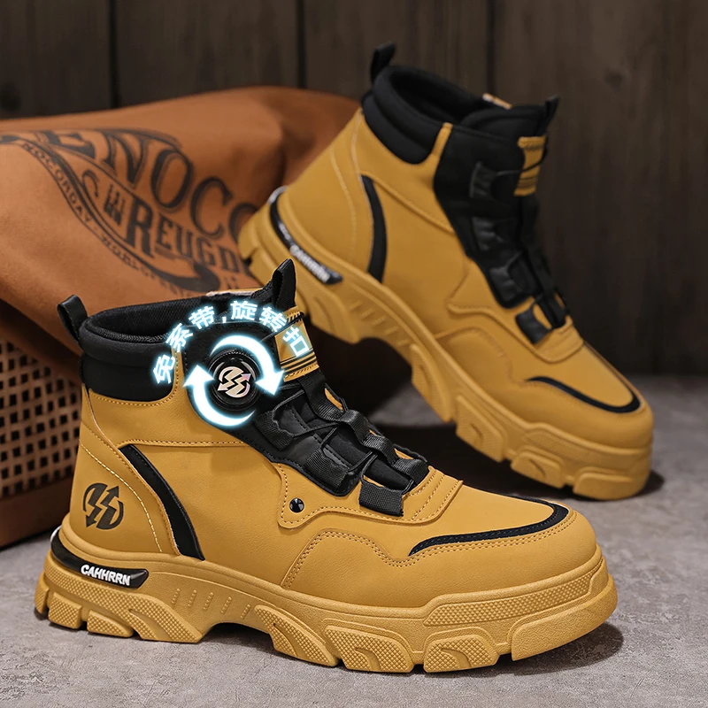 Men's Boots High Top Waterproof Anti-slip Workwear Autumn Vintage Outdoor Climbing Rotation Buckle Breathable Low Heel
Men's Boots High Top Waterproof Anti-slip Workwear Autumn Vintage Outdoor Climbing Rotation Buckle Breathable Low Heel