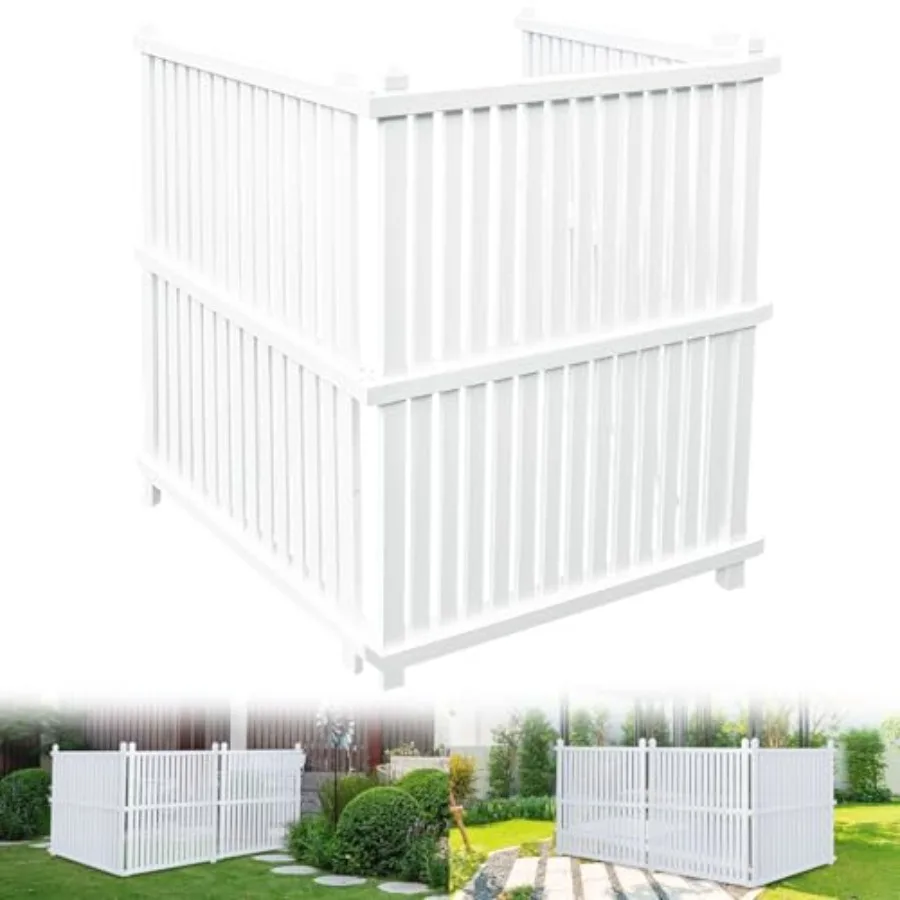 Outdoor air conditioner fence for pool equipment enclosure vinyl privacy fence white no-dig installation with metal stakes 36 W
Outdoor air conditioner fence for pool equipment enclosure vinyl privacy fence white no-dig installation with metal stakes 36 W