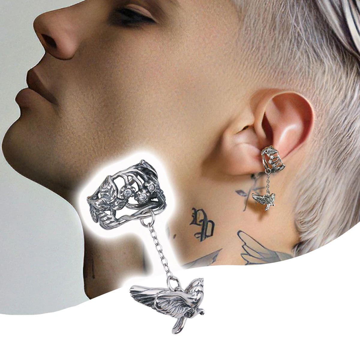 Unisex sterling silver earrings party festival niche design trendy ear accessories gift
Unisex sterling silver earrings party festival niche design trendy ear accessories gift