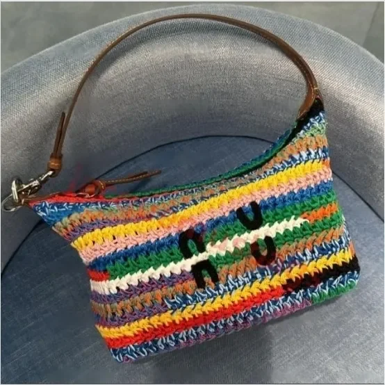 Designer Rainbow Tote Bag Crochet Tote Bag Crossbody Weave Hobo Beach Bag Summer School Handbag Shoulder Beach Travel Handbags
Designer Rainbow Tote Bag Crochet Tote Bag Crossbody Weave Hobo Beach Bag Summer School Handbag Shoulder Beach Travel Handbags