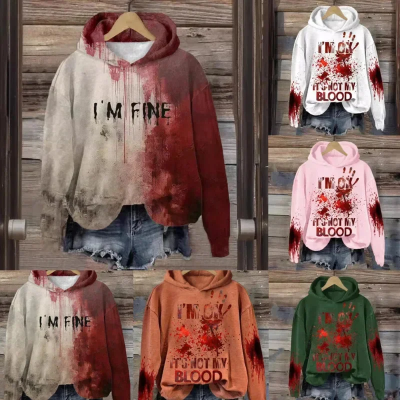 Problem S Gothic Street Y2K Sweatshirt Hoodie Halloween I Am Fine Autumn Trendy Loose Bloody O-Neck Unisex Hoodie Couple Top
Problem S Gothic Street Y2K Sweatshirt Hoodie Halloween I Am Fine Autumn Trendy Loose Bloody O-Neck Unisex Hoodie Couple Top