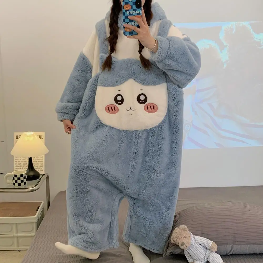 Женский комбинезон в стиле аниме Chiikawa, пижамы Sanrio Kawaii Hello Kitty, фланелевая утолщенная ночная рубашка, милая зимняя цельная пижама для девочек
Женский комбинезон в стиле аниме Chiikawa, пижамы Sanrio Kawaii Hello Kitty, фланелевая утолщенная ночная рубашка, милая зимняя цельная пижама для девочек