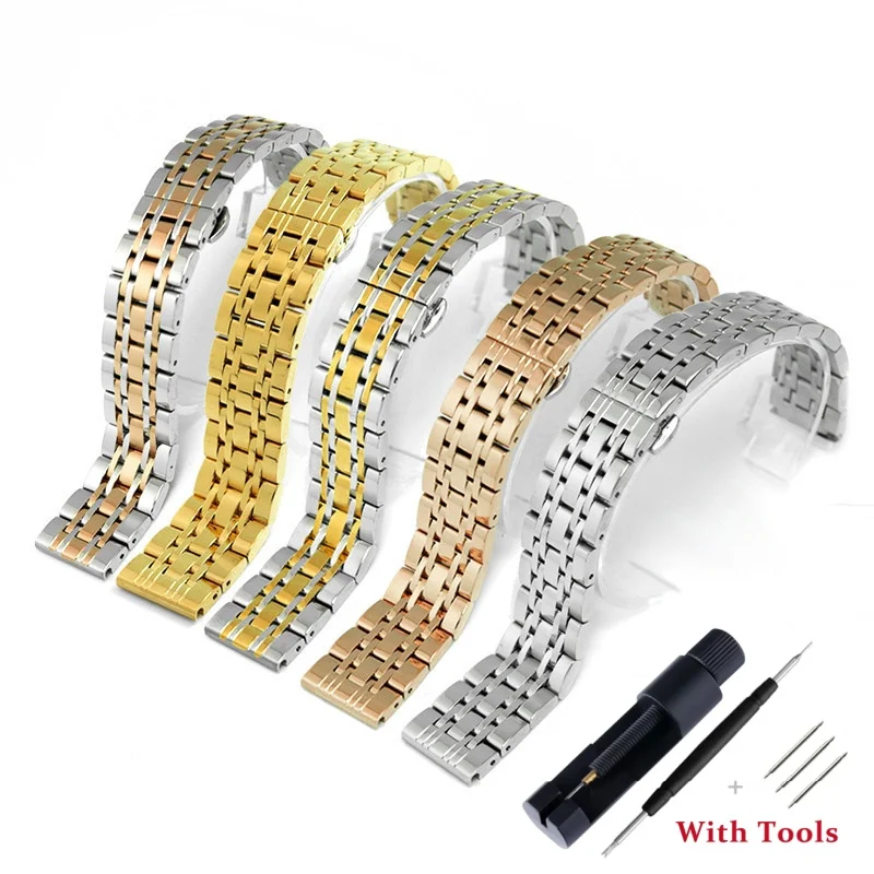 304L Solid Stainless Steel Watch Strap Replacement for 16mm 18mm 20mm 22mm 24mm Universal Waterproof Metal Watch Band with Tool
304L Solid Stainless Steel Watch Strap Replacement for 16mm 18mm 20mm 22mm 24mm Universal Waterproof Metal Watch Band with Tool