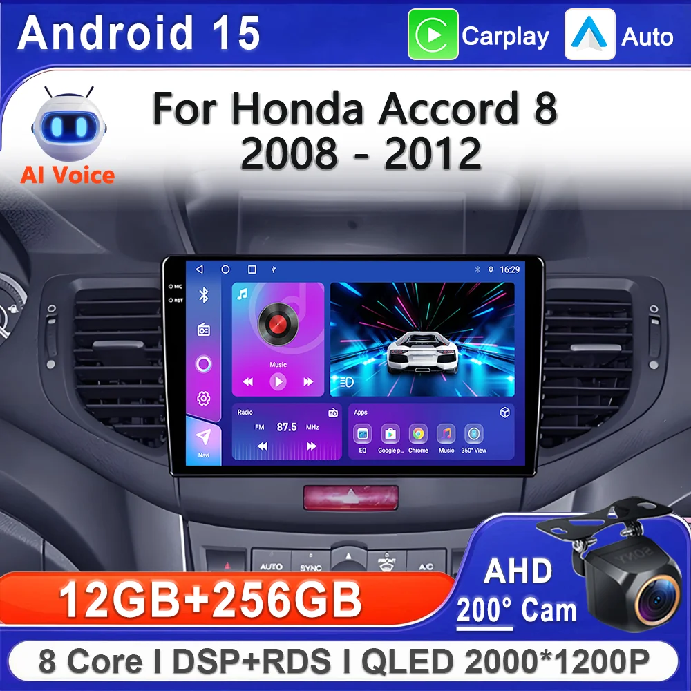 Android 15 2K Incell Screen Мультимедиа для Honda Accord 8 2008-2012 Стерео головное устройство GPS-навигация Высокопроизводительный процессор DVD
Android 15 2K Incell Screen Мультимедиа для Honda Accord 8 2008-2012 Стерео головное устройство GPS-навигация Высокопроизводительный процессор DVD