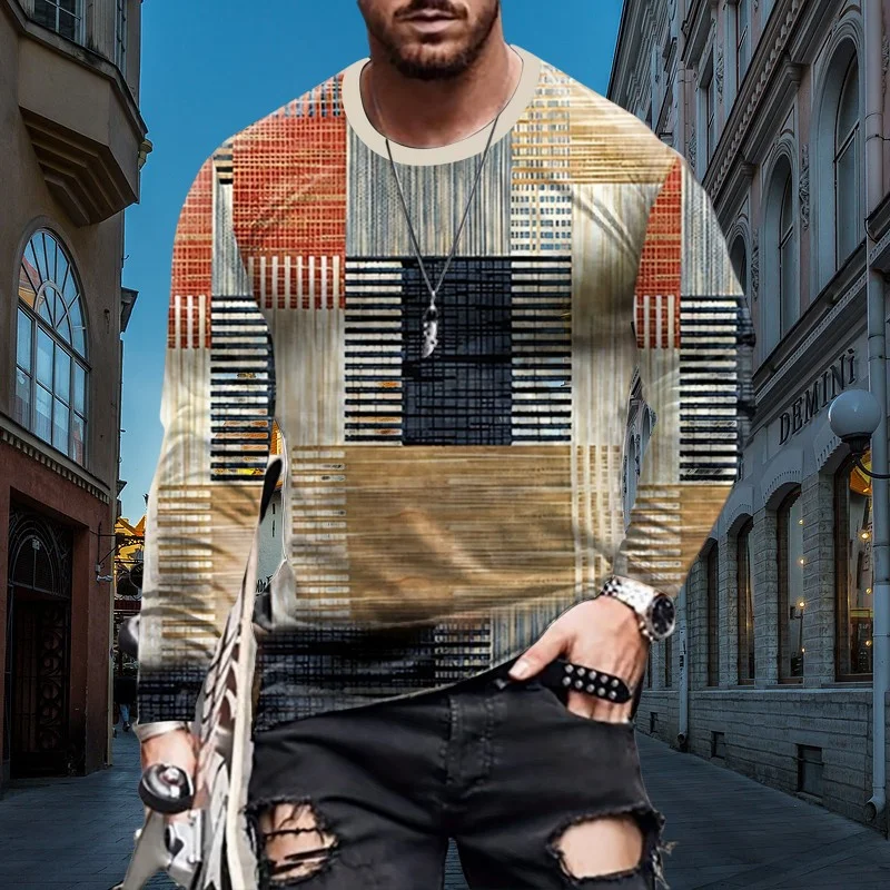 3D Printed Novelty Geometric T-Shirt For Men Color Block Pattern Tees Casual Long Sleeves Loose T Shirts O-Neck Street Tops
3D Printed Novelty Geometric T-Shirt For Men Color Block Pattern Tees Casual Long Sleeves Loose T Shirts O-Neck Street Tops
