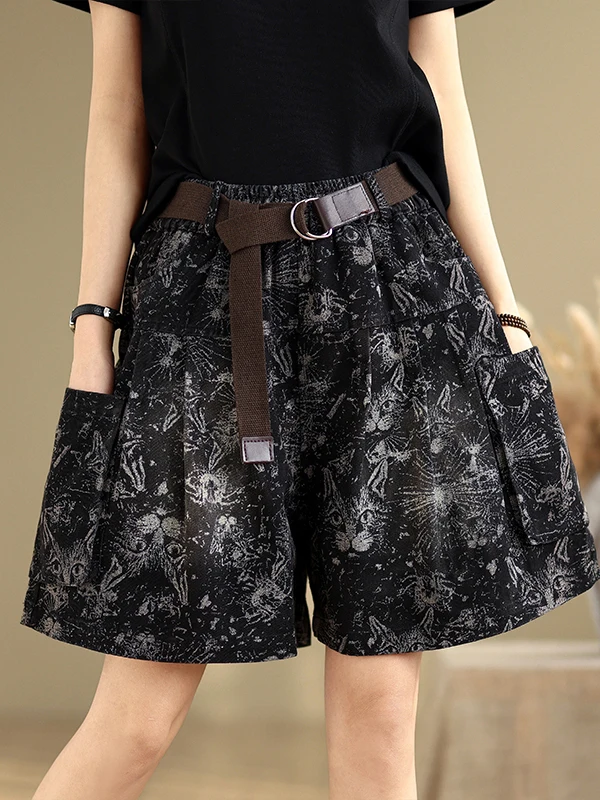 Summer Casual High Waist Wide Leg Pants ket Design Slimming Effect plus Size Denim orts Beltable Faionable All-Match
Summer Casual High Waist Wide Leg Pants ket Design Slimming Effect plus Size Denim orts Beltable Faionable All-Match