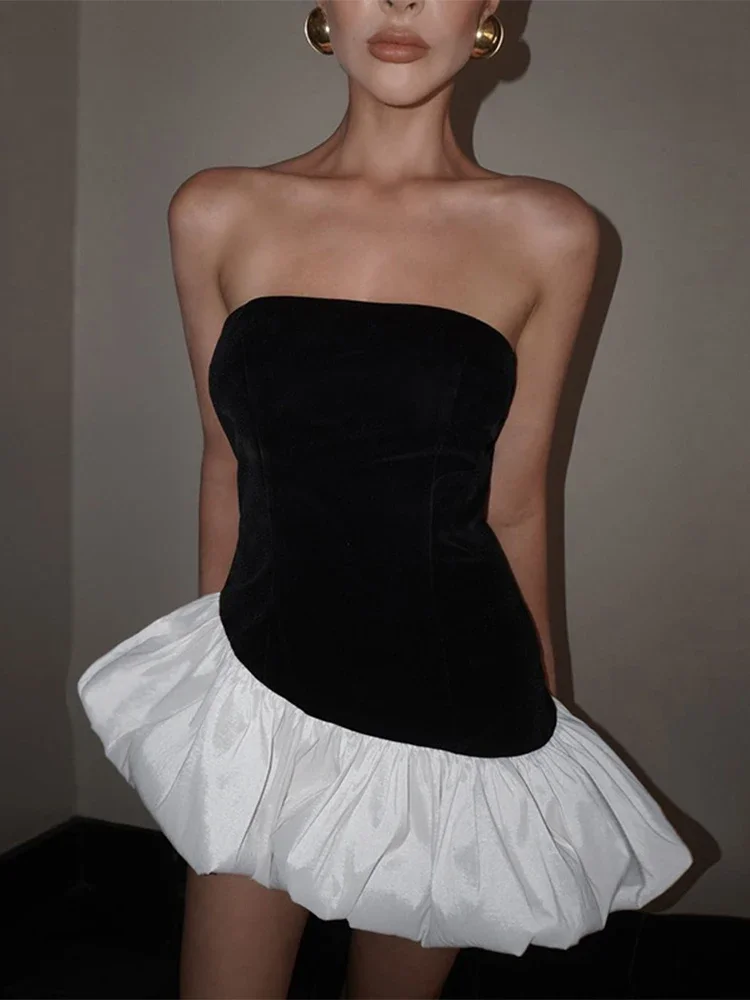Trendix Ruffle Patchwork Tube Top Dress Women Black Bodycon Sleeveless Mini Dress Vacation Beach Off Shoulder Asymmetric Dresses
Trendix Ruffle Patchwork Tube Top Dress Women Black Bodycon Sleeveless Mini Dress Vacation Beach Off Shoulder Asymmetric Dresses