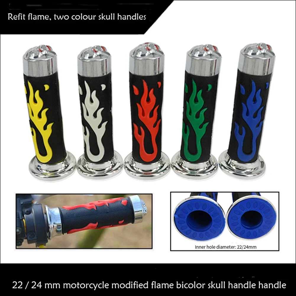 Pair of 78 inch 22mm Motorcycle Handlebar Grips Rubber Throttle Covers with Red Flame Skull for Fit Motorcycles
Pair of 78 inch 22mm Motorcycle Handlebar Grips Rubber Throttle Covers with Red Flame Skull for Fit Motorcycles