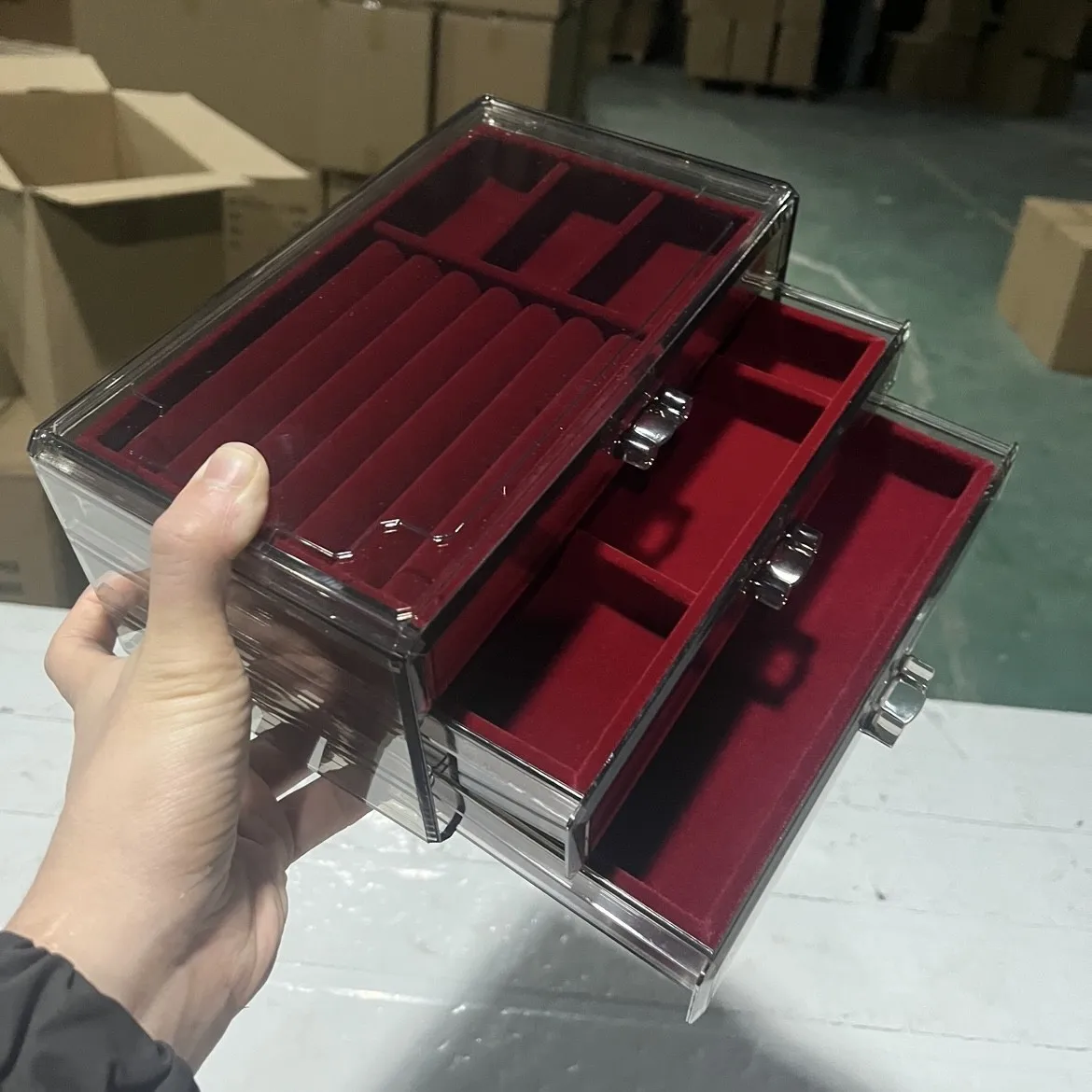 3-Layer Velvet Drawer Jewelry Box Grey Organizer for Earrings Rings Necklaces Bracelets Storage Case
3-Layer Velvet Drawer Jewelry Box Grey Organizer for Earrings Rings Necklaces Bracelets Storage Case