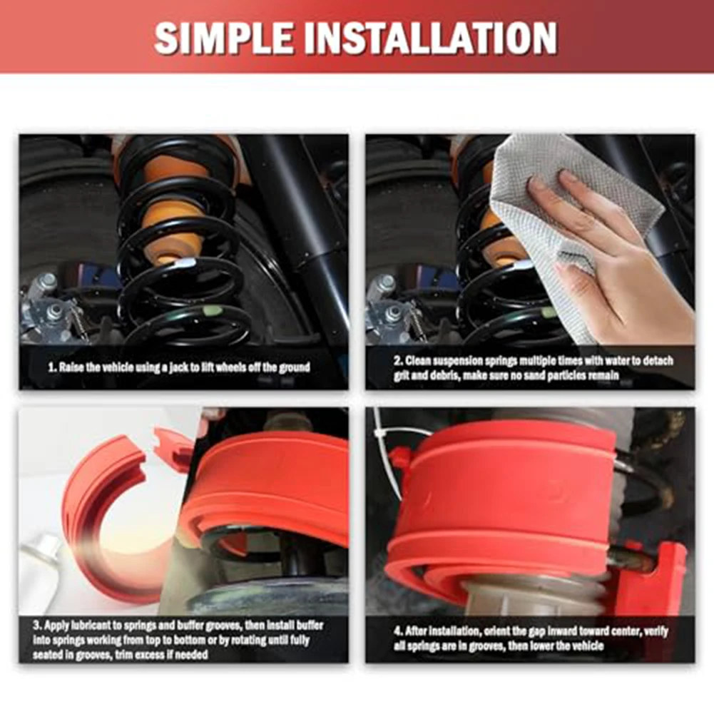 Rear Front Coil Spring Spacers 2PCS TPE Material Designed for 1.45 to 1.65 in Coil Spacing OD 6.41 in ID 4.56 in
Rear Front Coil Spring Spacers 2PCS TPE Material Designed for 1.45 to 1.65 in Coil Spacing OD 6.41 in ID 4.56 in