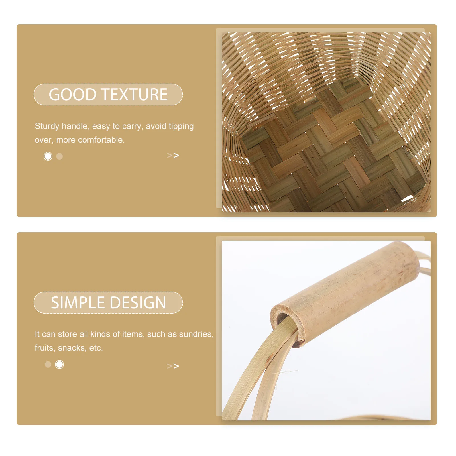 Portable Storage Hand Woven Bamboo Picnic Basket Fruit Vegetable Dessert Snacks Storage Woven Basket Sturdy Handle
Portable Storage Hand Woven Bamboo Picnic Basket Fruit Vegetable Dessert Snacks Storage Woven Basket Sturdy Handle