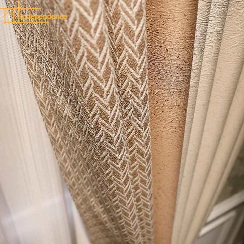 Milk Tea Beige Linen Jacquard Stitching Thickened Curtains for Living Room Bedroom French Window Custom Window Screen
Milk Tea Beige Linen Jacquard Stitching Thickened Curtains for Living Room Bedroom French Window Custom Window Screen