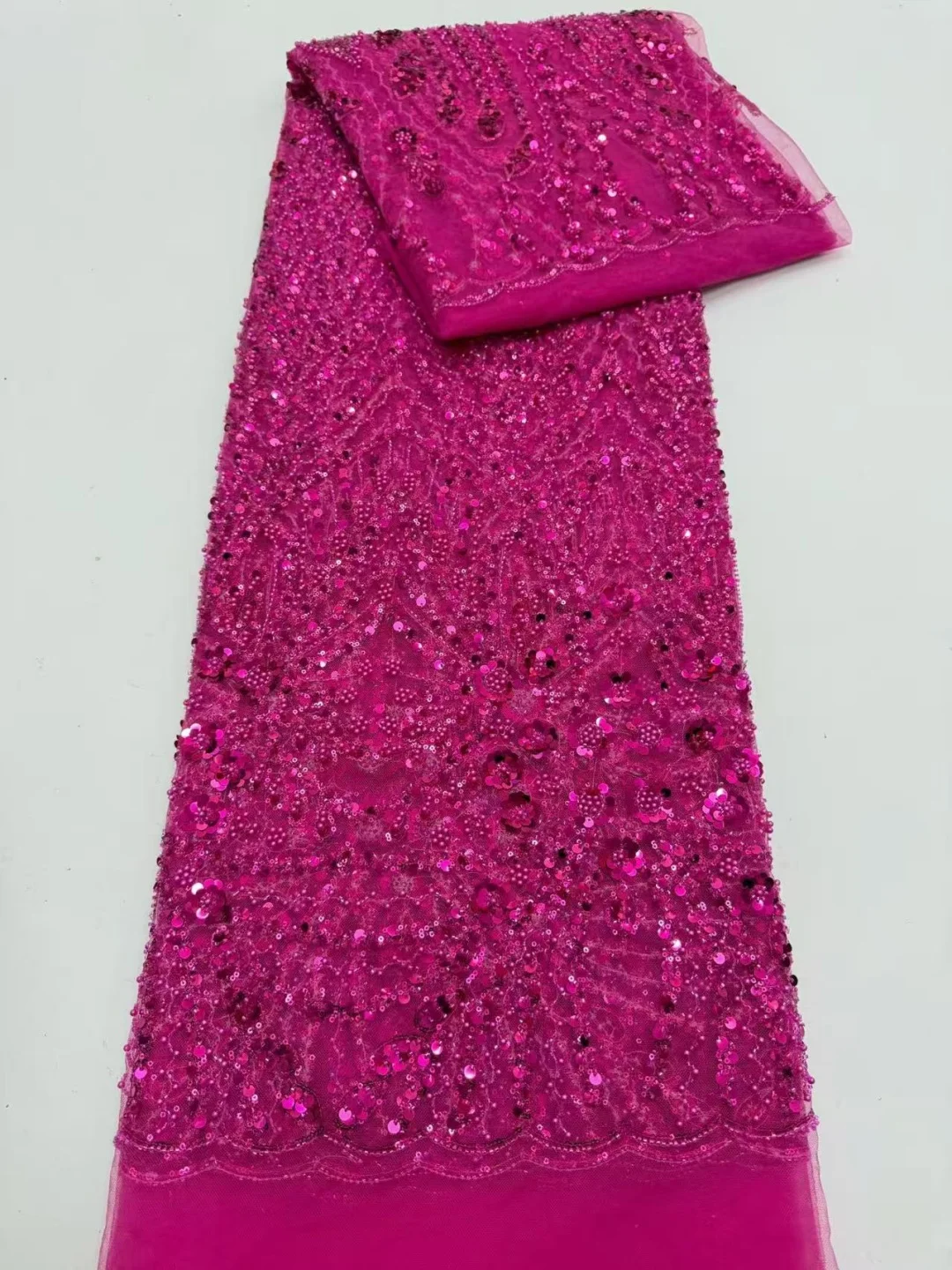 African Heavy Beaded Lace Fabric Nigerian Embroidered Sequins Groom Wedding Party Dress Sewing High Quality 5 Yards 2026
African Heavy Beaded Lace Fabric Nigerian Embroidered Sequins Groom Wedding Party Dress Sewing High Quality 5 Yards 2026