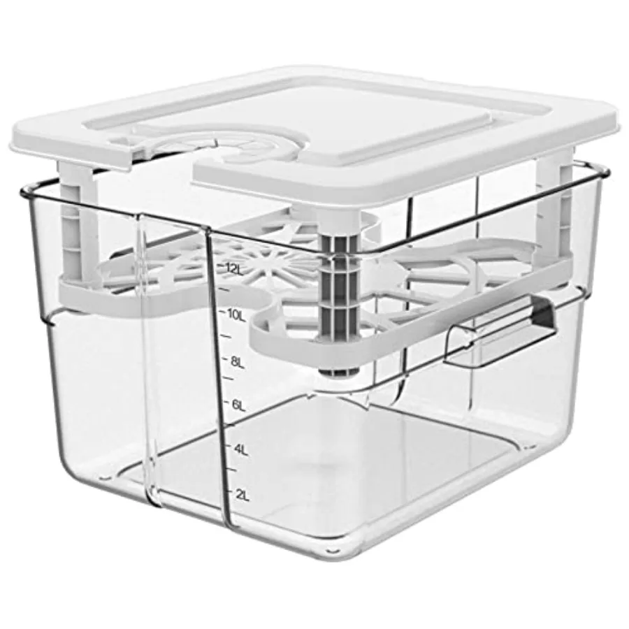 Sous Vide Container with Lid and Rack Sous Vide Pot 12.6 Quart Slow Cooker Container Compatible with Most Immersion Circulators
Sous Vide Container with Lid and Rack Sous Vide Pot 12.6 Quart Slow Cooker Container Compatible with Most Immersion Circulators